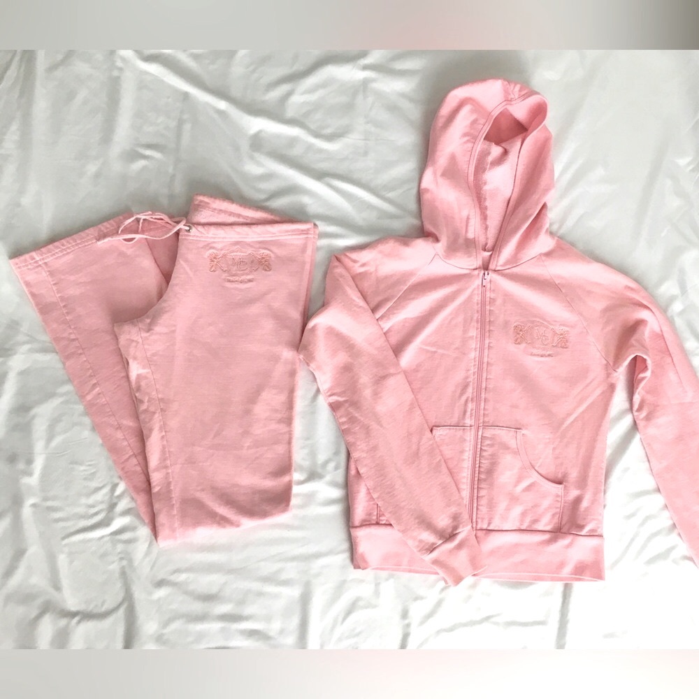Vinyl American Apparel size S baby pink lightweight track suit. Multiple colors.